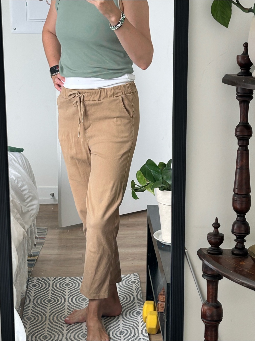 Casual Drawstring woman’s  Pants - Tan